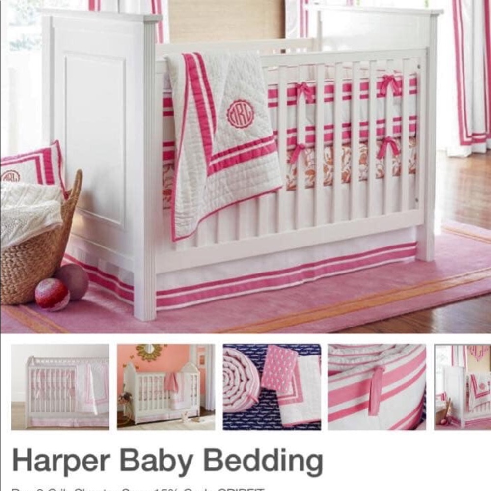 Pottery Barn Kids Bright Pink Harper Crib Skirt - New in package!!